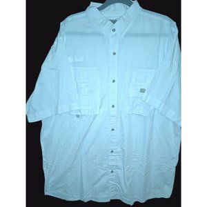 Big Sky Outfitters Mens White Short Sleeve Button-Up Fishing Shirt Size XXL
